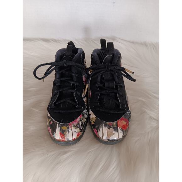 Nike Little Posite One Toddler Girls 10C Sneakers Floral Multicolor AT8250-001 - Picture 1 of 15